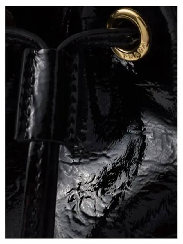 Duet Naplak Patent Leather Bucket Bag Black - PRADA - BALAAN 5