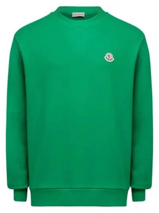 Men's Logo Patch Cotton Sweatshirt Green - MONCLER - BALAAN 1