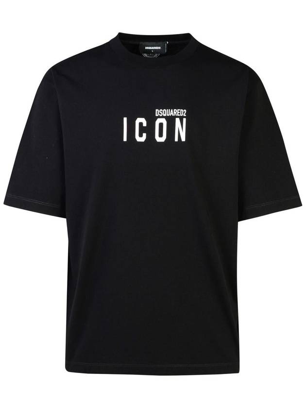 DSQUARED2 'Icon' Black Cotton T-Shirt - DSQUARED2 - BALAAN 1