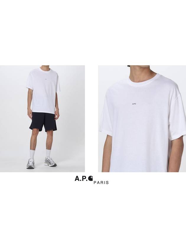 Men's Kyle Logo Print Cotton Jersey Short Sleeve T-Shirt  White - A.P.C. - BALAAN 5