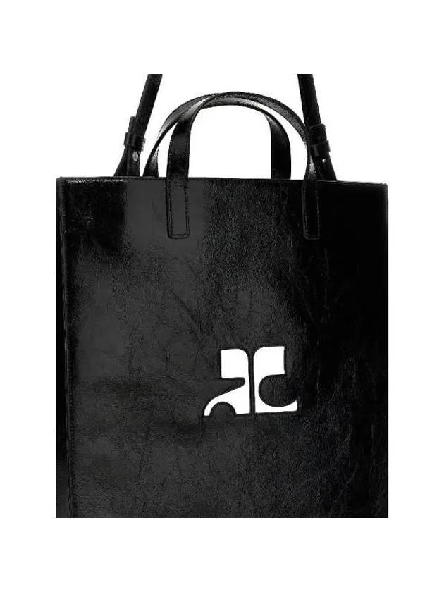 Heritage Leather Tote Bag Black - COURREGES - BALAAN 4