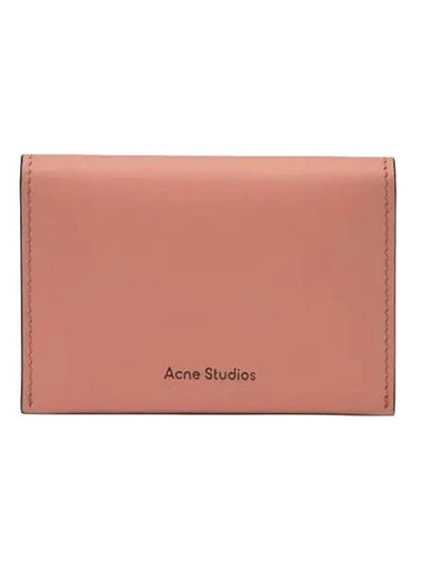 Logo Bifold Card Wallet Salmon Pink - ACNE STUDIOS - BALAAN 1