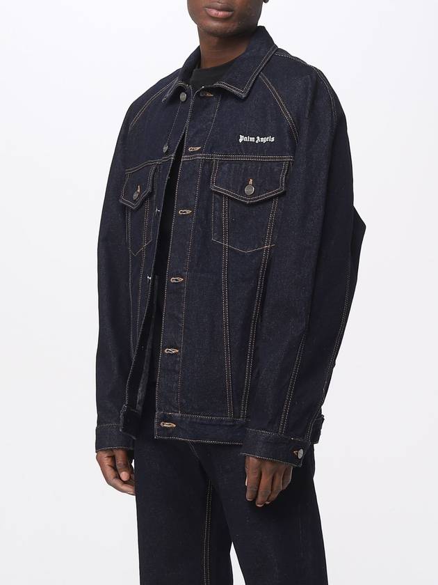 Palm Angels denim jacket with logo - PALM ANGELS - BALAAN 4