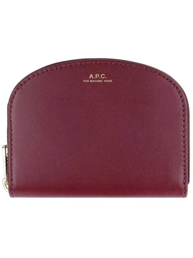 Half Moon Demi Rune Small Coin Card Wallet Burgundy - A.P.C. - BALAAN.