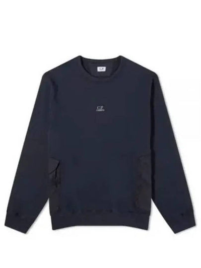 Cotton Fleece Mixed Pocket Sweatshirt Navy - CP COMPANY - BALAAN 2