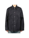 Stitching Detail Relaxed Fit Denim Cotton Long Sleeve Shirt Dark Blue - JIL SANDER - BALAAN 1