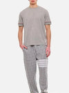 Striped Detail Crew Neck Cotton Short Sleeve T-Shirt Grey - THOM BROWNE - BALAAN 6