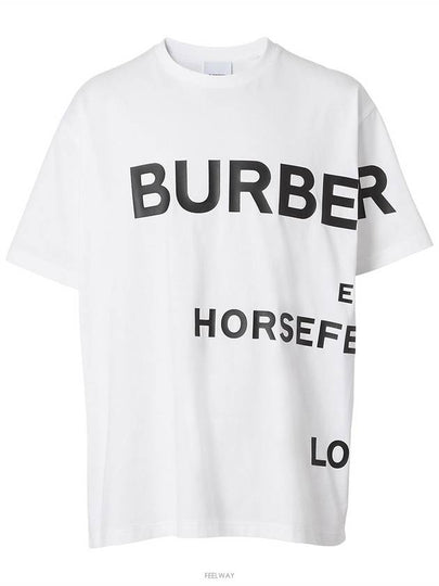 Men's Horseferry Logo Overfit Short Sleeve T-Shirt White - BURBERRY - BALAAN 2