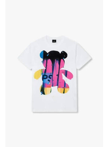 PS Teddy Graphic Slim T Shirt White - PAUL SMITH - BALAAN 1