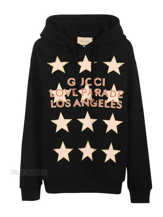 Love Parade Logo Print Hoodie Black - GUCCI - BALAAN.