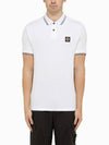 Stretch Cotton Pique Short Sleeve Polo Shirt White - STONE ISLAND - BALAAN 2