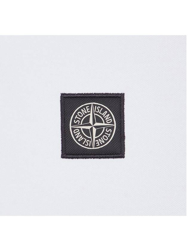 Stretch Cotton Pique Short Sleeve Polo Shirt White - STONE ISLAND - BALAAN 6