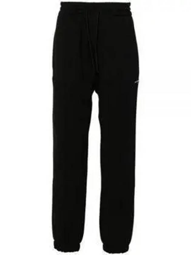 Embroidered Logo Cotton Track Pants Black - MSGM - BALAAN 2