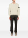 Wappen Patch Crew Neck Cotton Sweatshirt Beige - STONE ISLAND - BALAAN 3