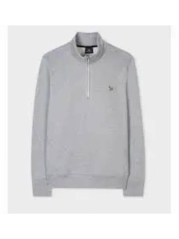 Zebra Zip Neck Sweatshirt Grey - PAUL SMITH - BALAAN 2