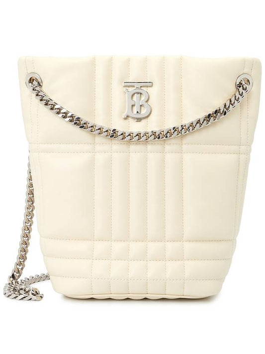 Lola Quilted Lambskin Small Bucket Bag White - BURBERRY - BALAAN 2