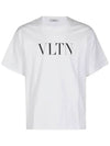 Men's VLTN Logo Overfit Short Sleeve T-Shirt White - VALENTINO - BALAAN 1