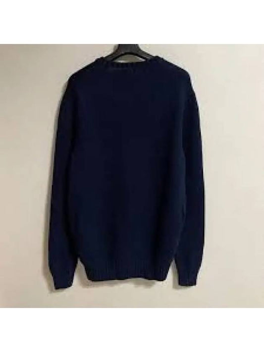 Savings Suede Patch Wool Cashmere Sweater Blue - POLO RALPH LAUREN - BALAAN 1