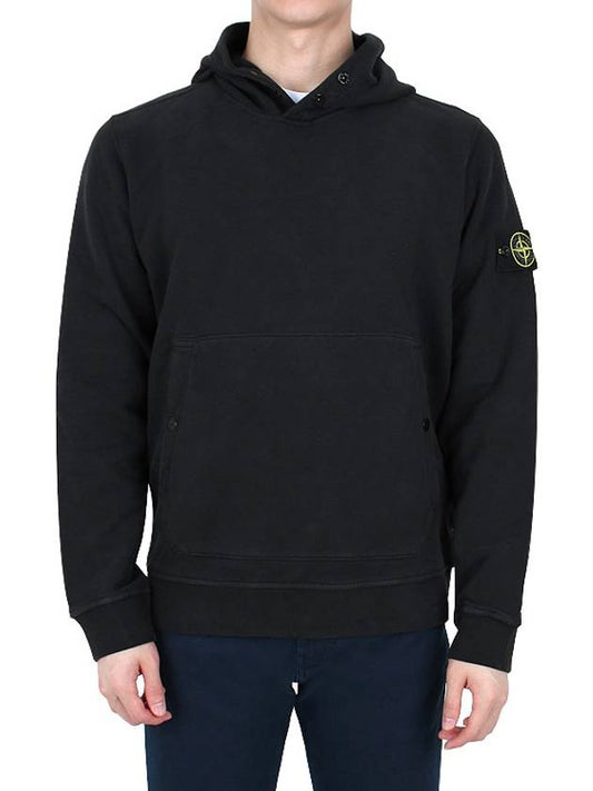 Garment Dyed Hoodie Black - STONE ISLAND - BALAAN 2