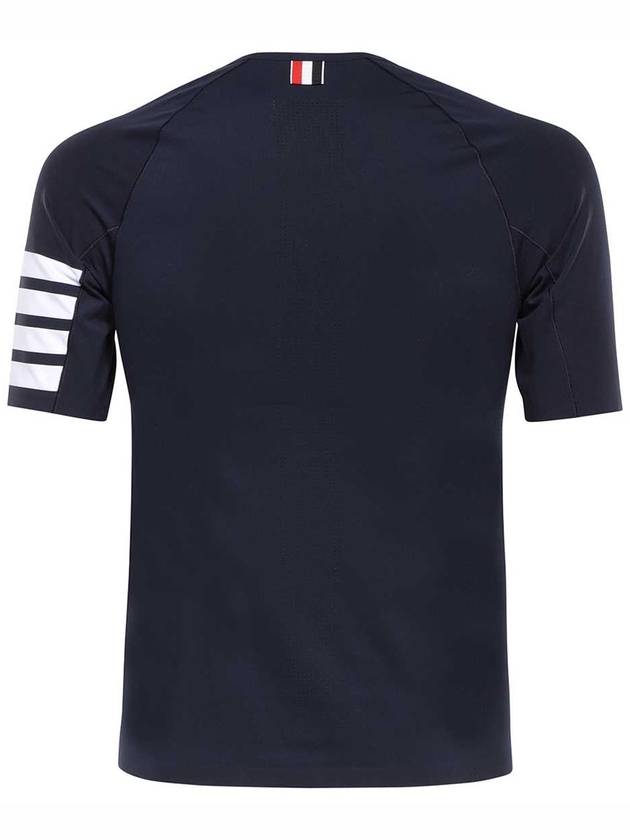 4-Bar Stripe Crew Neck Short Sleeve T-Shirt Navy - THOM BROWNE - BALAAN 3