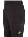 Compass Badge Gabardine Cargo Straight Pants Black - STONE ISLAND - BALAAN 4