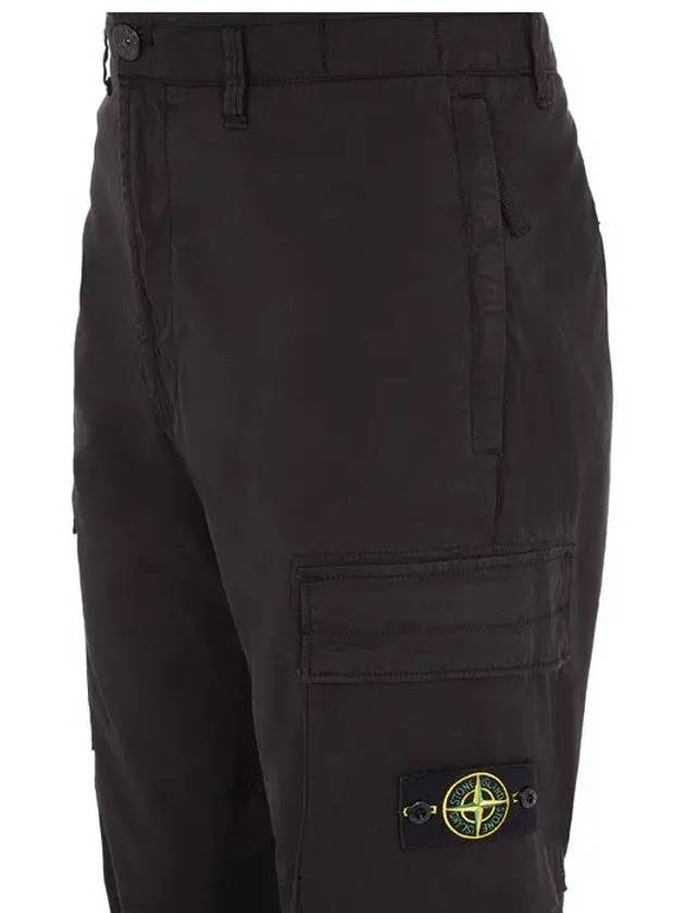 Compass Badge Gabardine Cargo Straight Pants Black - STONE ISLAND - BALAAN 4