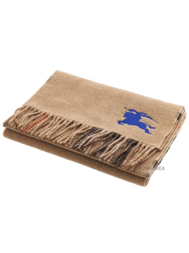 Check EKD Embroidered Reversible Cashmere Scarf Sand - BURBERRY - BALAAN 3