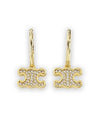 Triomphe Rhinestone Earrings Gold - CELINE - BALAAN 2