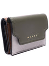 Saffiano Leather Tri-fold Half Wallet Green - MARNI - BALAAN 4