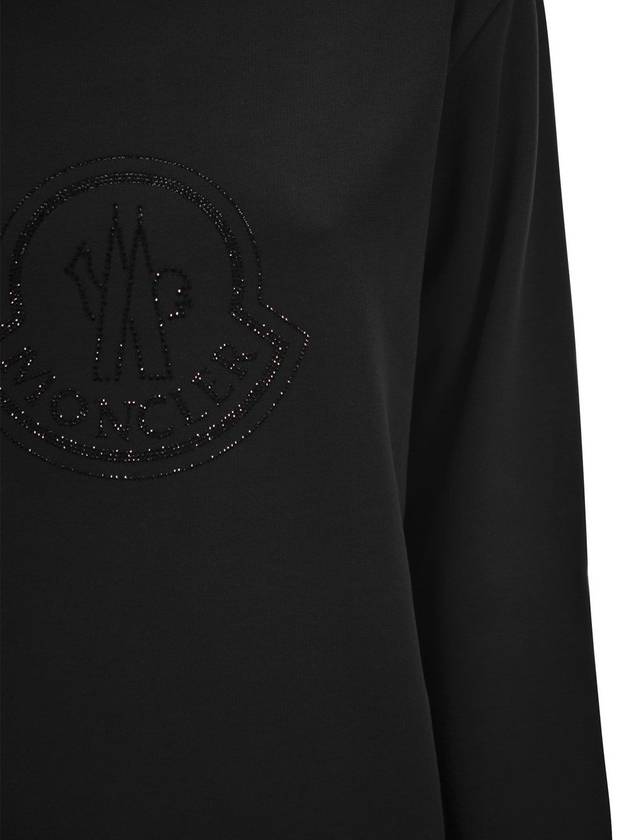 Crystal Logo Sweatshirt Black - MONCLER - BALAAN 5