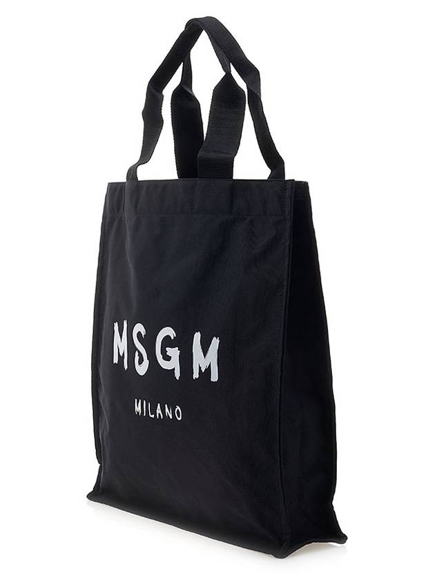 Milano Brushed Logo Tote Bag Black - MSGM - BALAAN 3