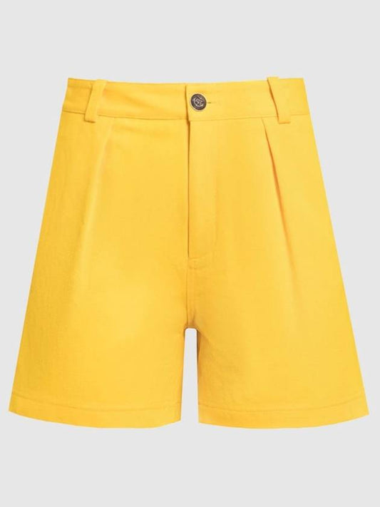 Female Gotan Sunny Yellow Short Pants FAM8665 209X - LORO PIANA - BALAAN 1