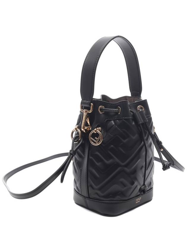 Mon Tresor FF Motif Leather Mini Bag Black - FENDI - BALAAN 4