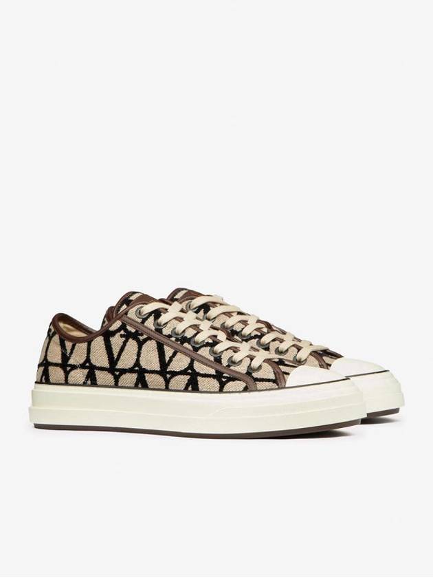 Toile Iconographe Low Top Sneakers Beige - VALENTINO - BALAAN 3