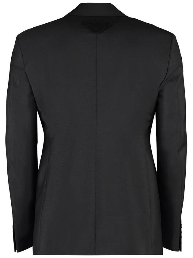 single breasted mohair wool jacket black - PRADA - BALAAN 3