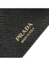 Women's Triangle Logo Saffiano Compact Half Wallet Black - PRADA - BALAAN 7