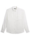 Regular Clean Linen Long Sleeve Shirt White - J.LINDEBERG - BALAAN 2