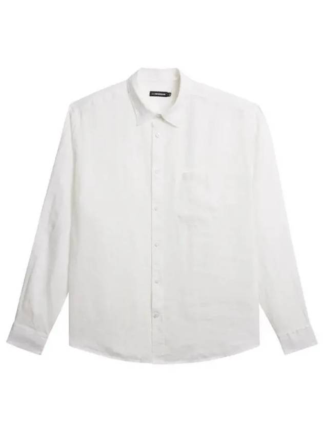 Regular Clean Linen Long Sleeve Shirt White - J.LINDEBERG - BALAAN 2