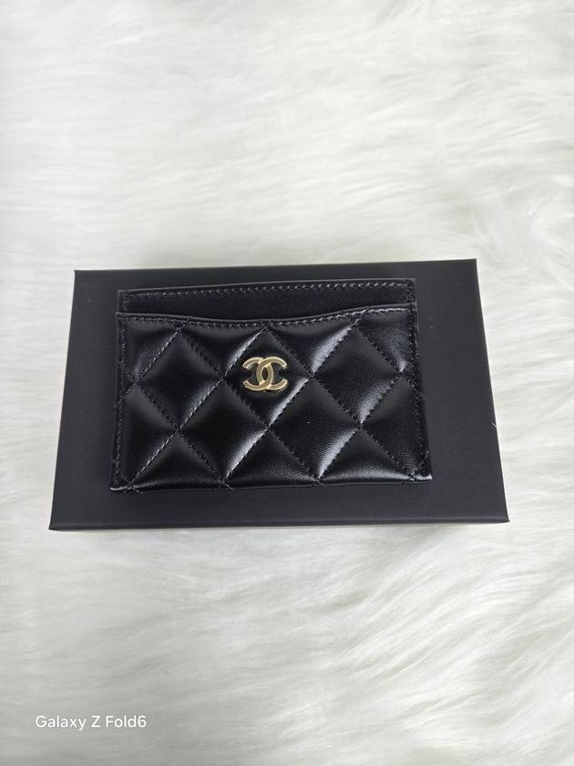 Classic Gold CC Logo Lambskin Card Holder Black - CHANEL - BALAAN 2