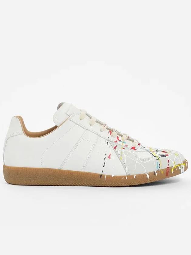 Men's Replica German Army Paint Low Top Sneakers White - MAISON MARGIELA - BALAAN 3