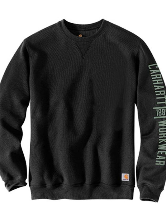 Midweight logo graphic crew neck black sweatshirt 104441 001 - CARHARTT - BALAAN 1