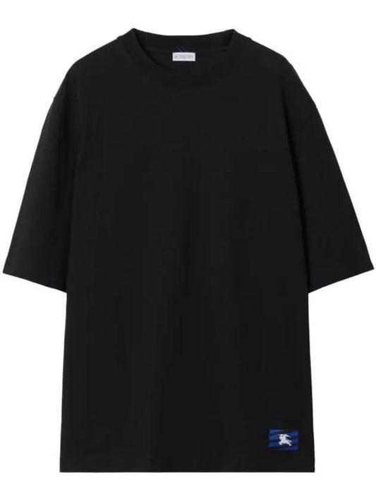 Equestrian Knight Patch Cotton Short Sleeve T-Shirt Black - BURBERRY - BALAAN 1