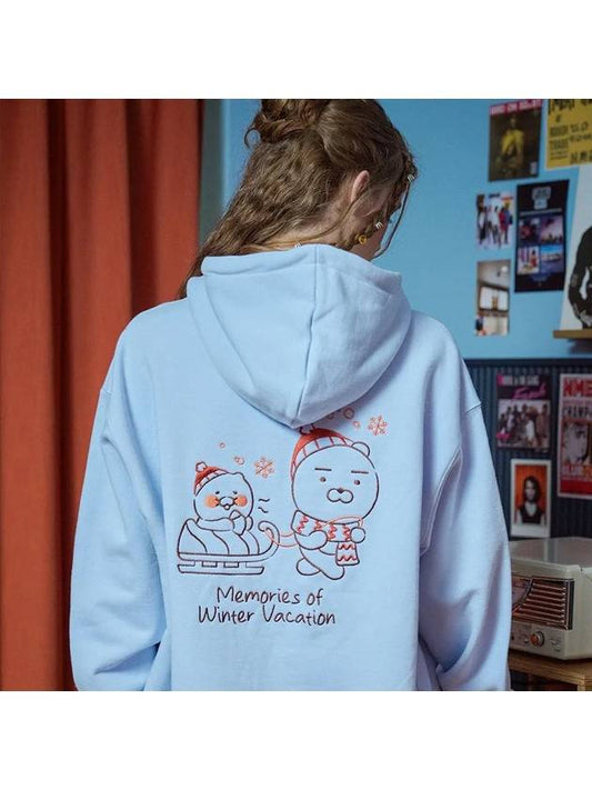 CPGN Kakao Friends Winter Lion Hoodie Teal Blue - CPGN STUDIO - BALAAN 1