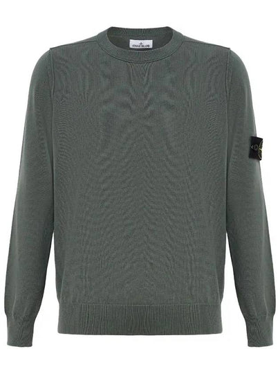 Crewneck Soft Cotton Knit Top Dark Green - STONE ISLAND - BALAAN 2