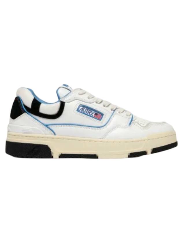 Men's CLC Leather Low Top Sneakers Blue White - AUTRY - BALAAN 1