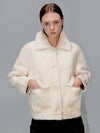 Wool Ivory Mustang Curling Ivory Shearling JK - DAMAGE MNEMONIC - BALAAN 1