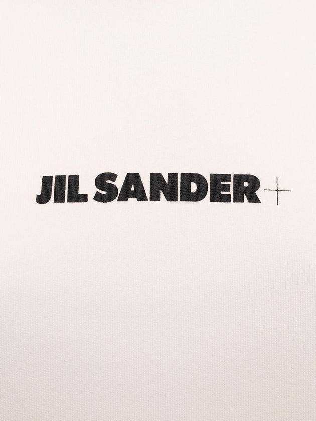 Logo Print Cotton Hoodie Cream - JIL SANDER - BALAAN 4