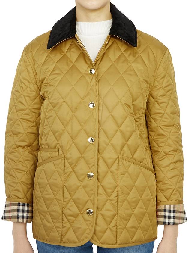 Corduroy Collar Diamond Quilted Jacket Brown - BURBERRY - BALAAN 6