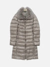 Elisa Full Zip-Up Fox Fur Long Padding Grey - HERNO - BALAAN 2