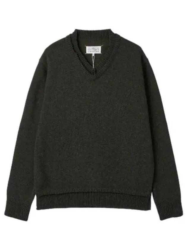 Stitched Elbow Patch Knit Dark Green - MAISON MARGIELA - BALAAN 1